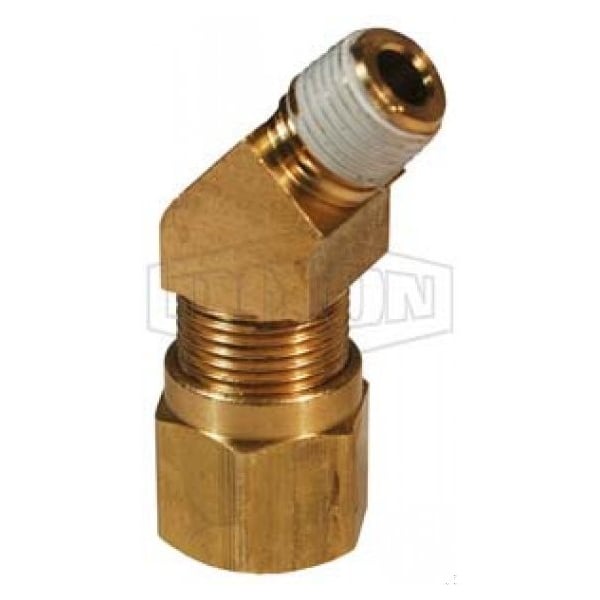 45Deg Air Brake Elbow, 13/16-18 x 1/2 in, Straight Thread x Pipe, Brass, Domestic